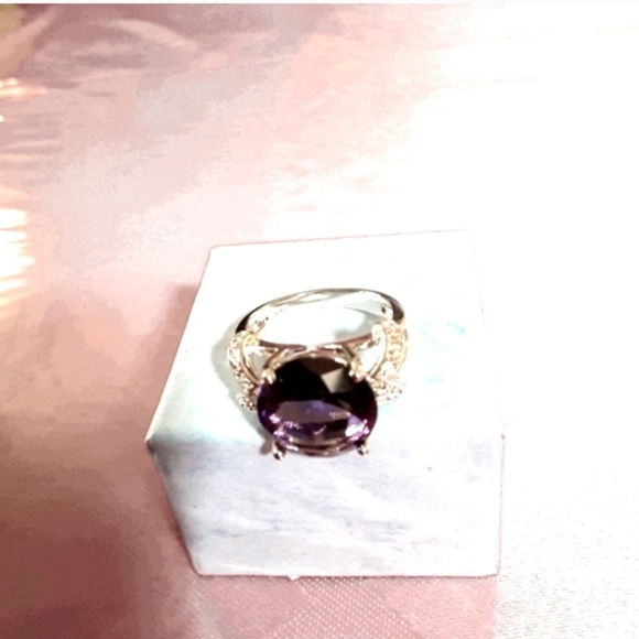 Sterling Silver Amethyst Color Ring - Picture 3 of 6